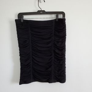 BCBG MaxAzria Ruched Black Skirt